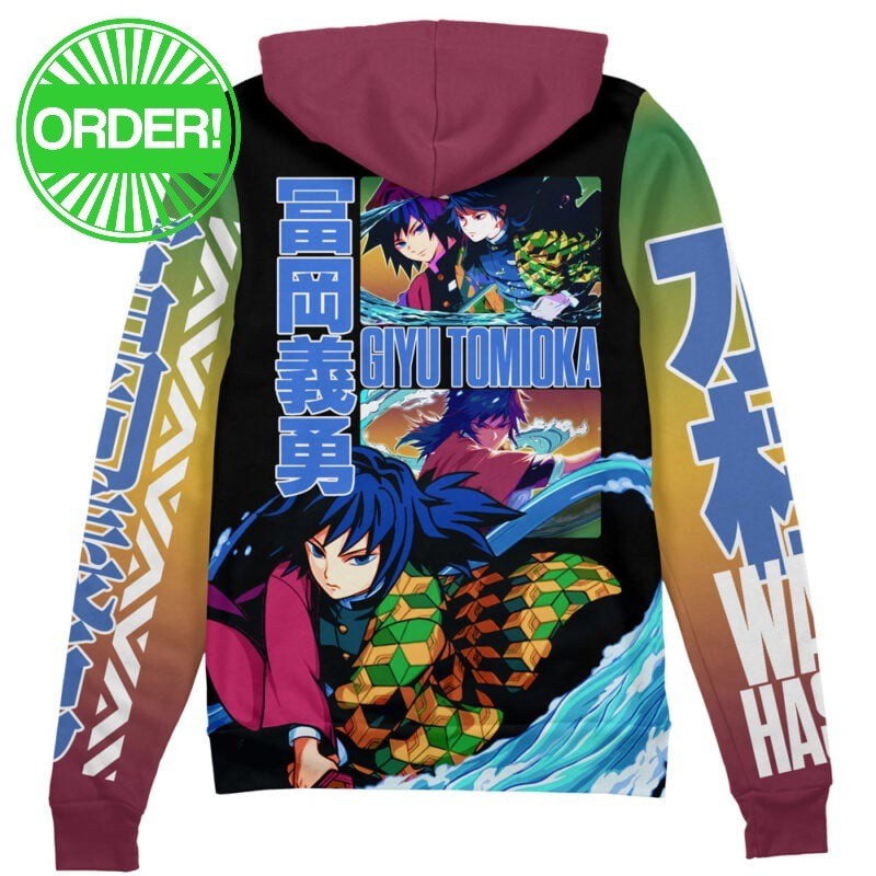 Demon Slayer Giyu Tomioka V3 Streetwear Zip Hoodie