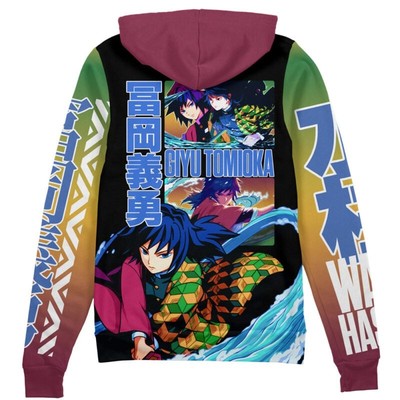 Demon Slayer Giyu Tomioka V3 Streetwear Zip Hoodie