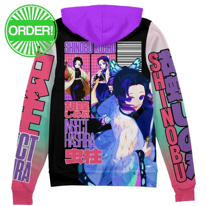 Demon Slayer Shinobu Kocho V3 Street Zip Hoodie