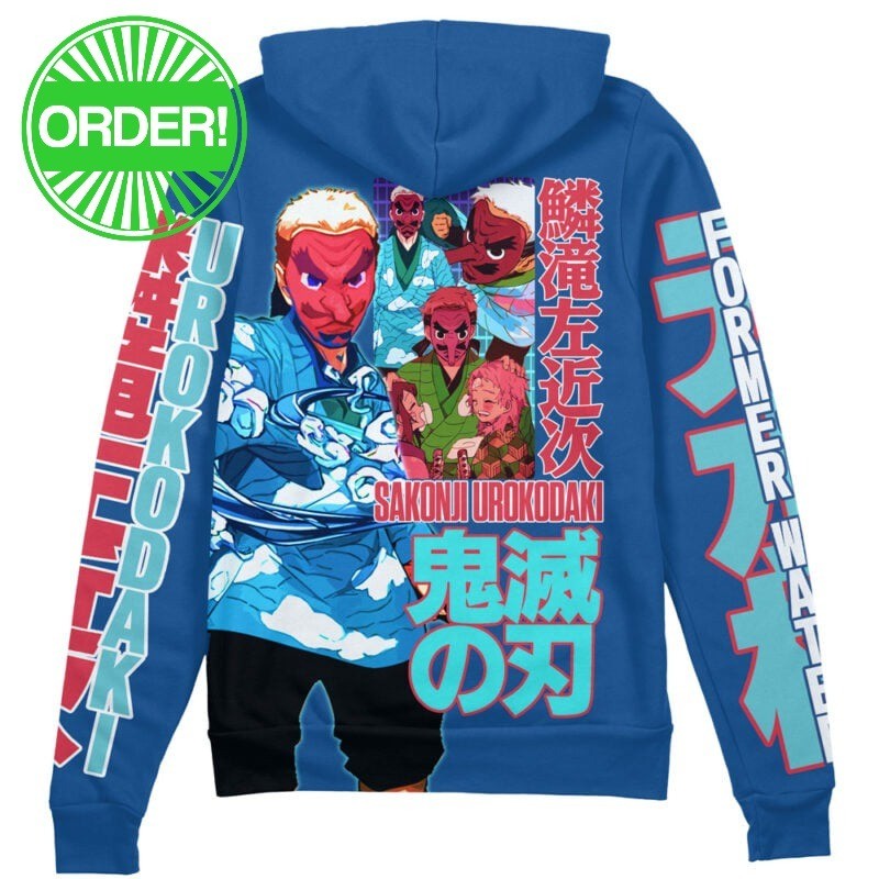 Demon Slayer Sakonji Urokodaki V2 Streetwear Zip Hoodie