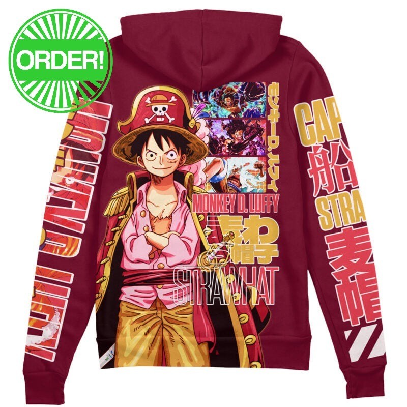 One Piece Monkey D. Luffy V3 Streetwear Zip Hoodie