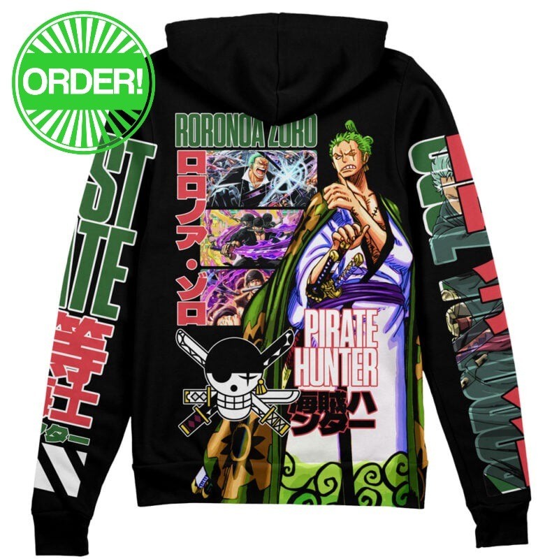One Piece Roronoa Zoro V3 Streetwear Zip Hoodie