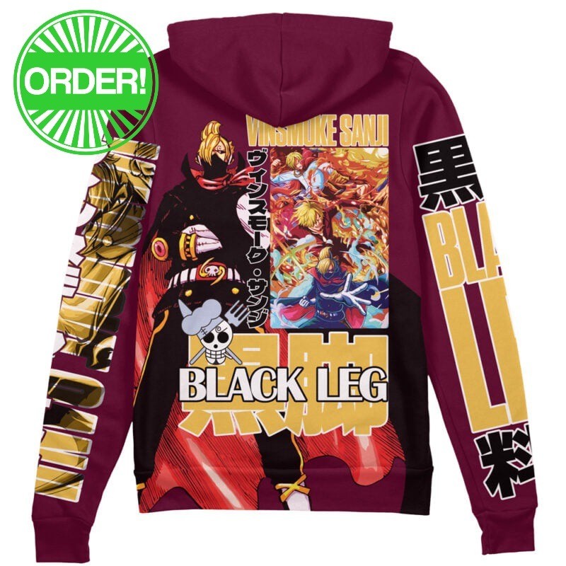 One Piece Vinsmoke Sanji V2 Streetwear Zip Hoodie