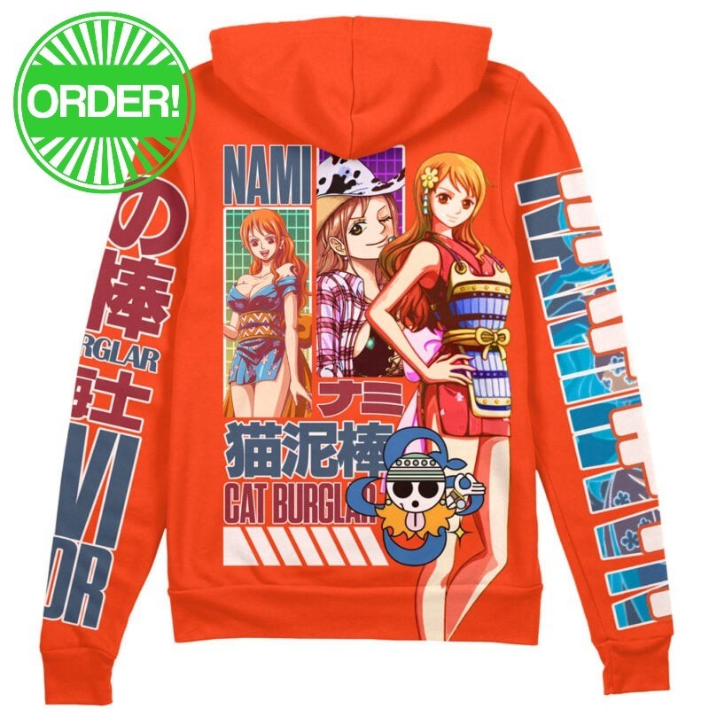 One Piece Nami V2 Streetwear Zip Hoodie