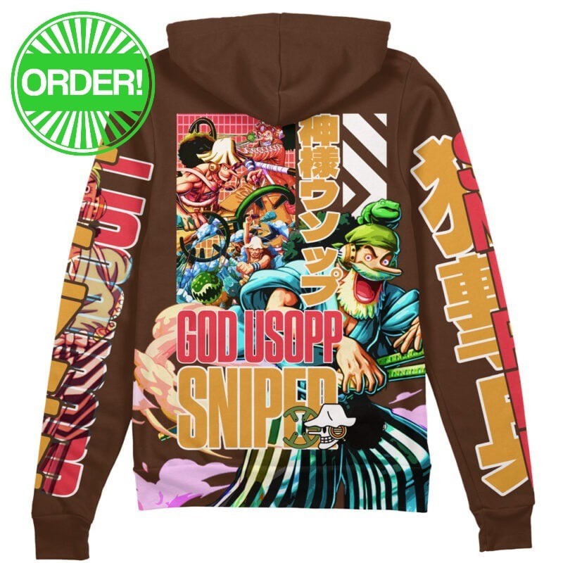 One Piece Usopp V2 Streetwear Zip Hoodie