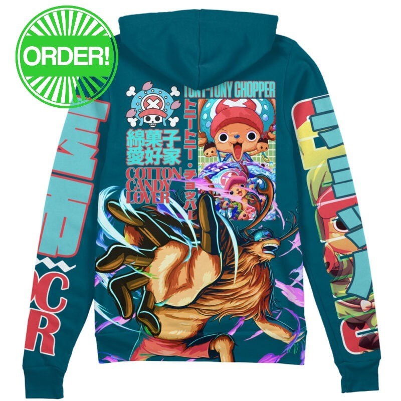 One Piece Tony Tony Chopper V3 Streetwear Zip Hoodie
