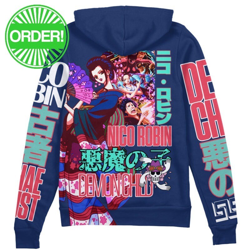 One Piece Nico Robin V2 Streetwear Zip Hoodie