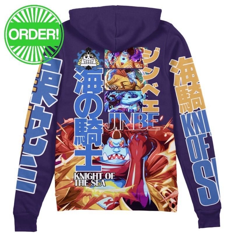 One Piece Jinbei V2 Streetwear Zip Hoodie