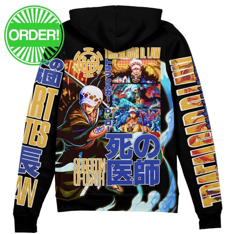 One Piece Trafalgar D. Law V3 Streetwear Zip Hoodie