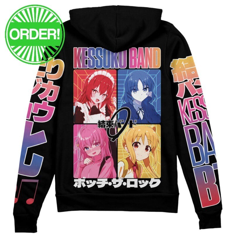 Bocchi the Rock! Kessoku Band Streetwear Zip Hoodie