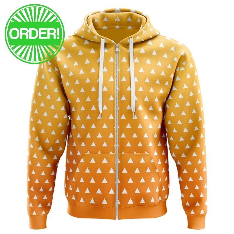Demon Slayer Agatsuma Zenitsu Zip Hoodie
