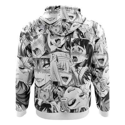 Ahegao Manga Collage Zip Hoodie