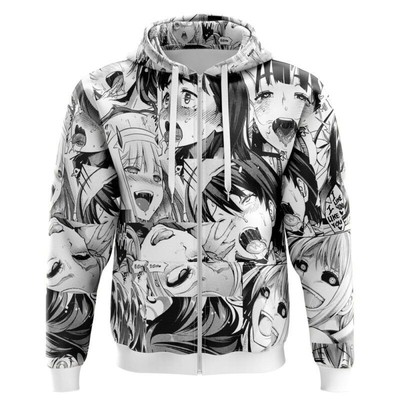 Ahegao Manga Collage Zip Hoodie