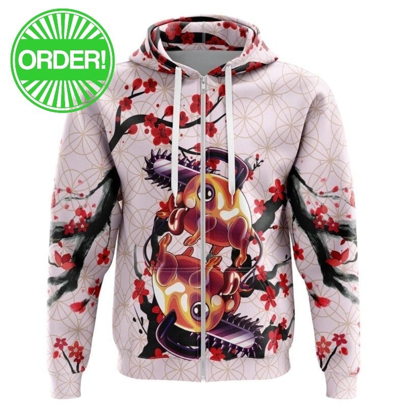 Chainsaw Man Denji x Pochita Zip Hoodie