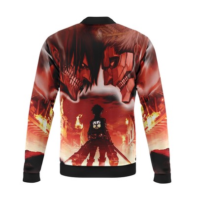 Attack On Titan Burning Casual Bomber Jacket