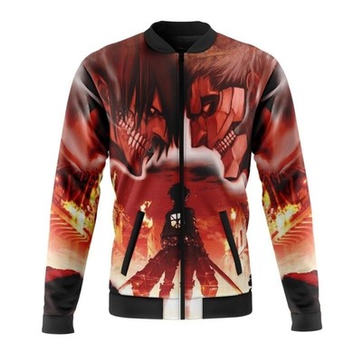 Attack On Titan Burning Casual Bomber Jacket