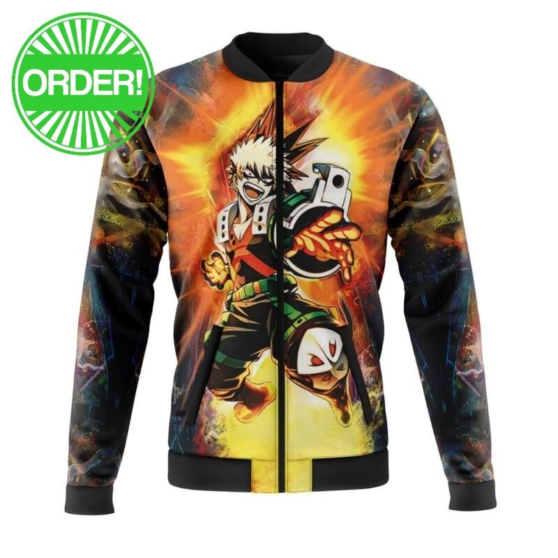 My Hero Academia Blazing Bakugo Casual Bomber Jacket