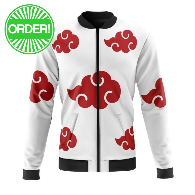 Naruto Akatsuki White Casual Bomber Jacket