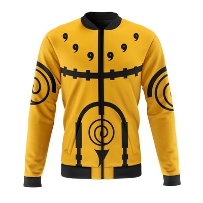 Naruto Shippuden Naruto Nine-Tails Chakra Mode Casual Bomber Jacket