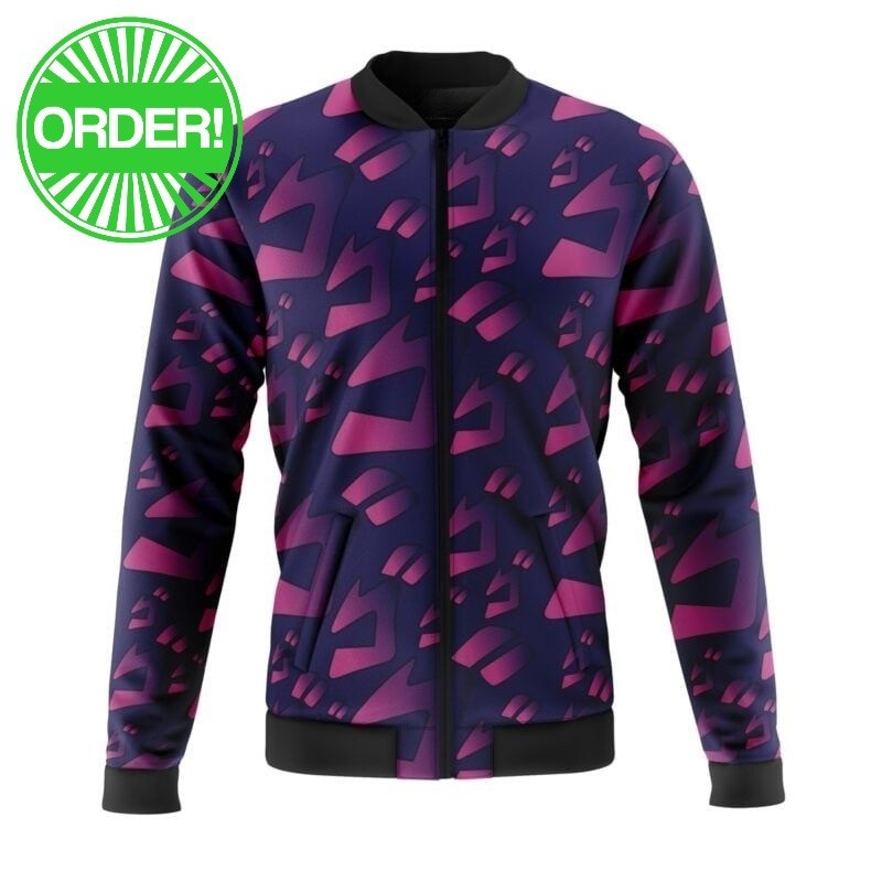Jojo’s Bizarre Adventure Menacing Aura Casual Bomber Jacket
