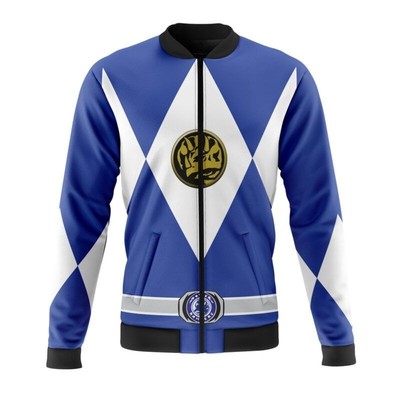 Mighty Morphin Power Rangers Blue Ranger Casual Bomber Jacket