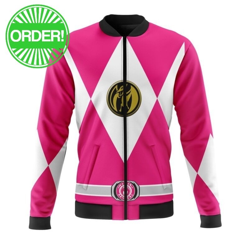Mighty Morphin Power Rangers Pink Ranger Casual Bomber Jacket