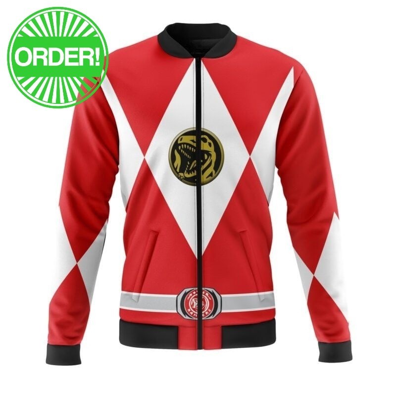 Mighty Morphin Power Rangers Red Ranger Casual Bomber Jacket