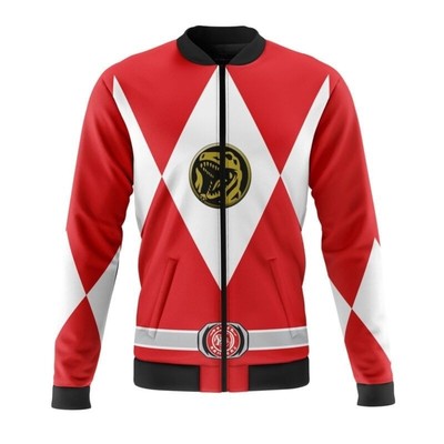 Mighty Morphin Power Rangers Red Ranger Casual Bomber Jacket