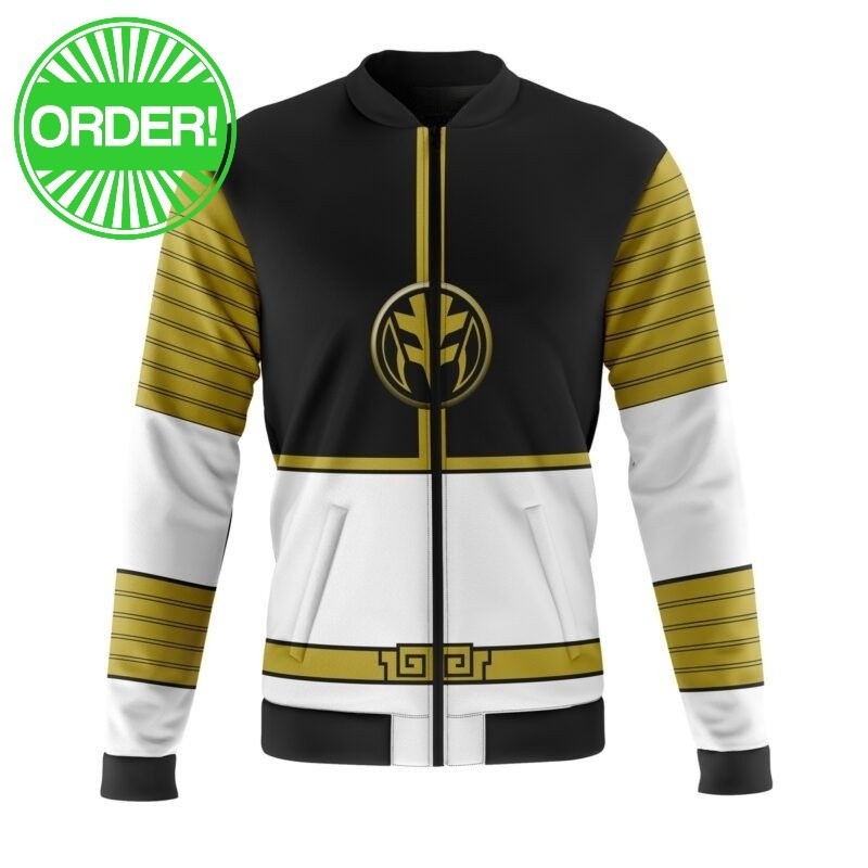 Mighty Morphin Power Rangers White Ranger Casual Bomber Jacket