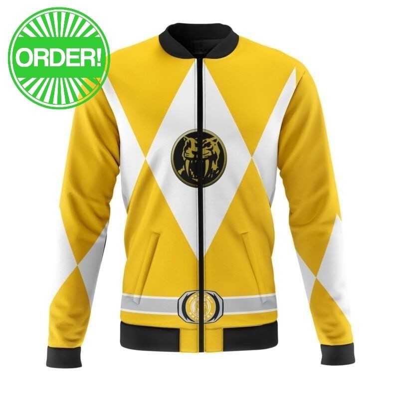 Mighty Morphin Power Rangers Yellow Ranger Casual Bomber Jacket