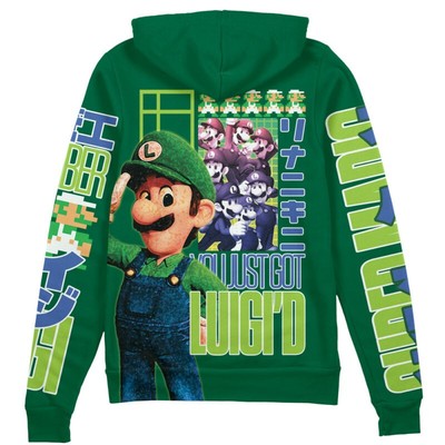Super Mario Luigi Streetwear Zip Hoodie