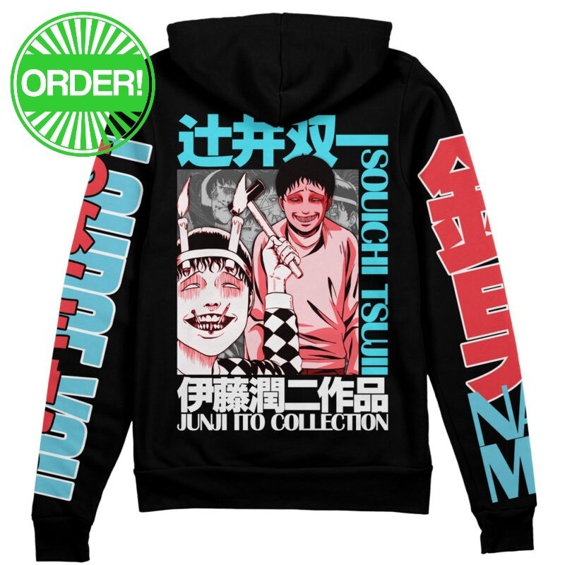 Junji Ito Collection Souichi Streetwear Zip Hoodie
