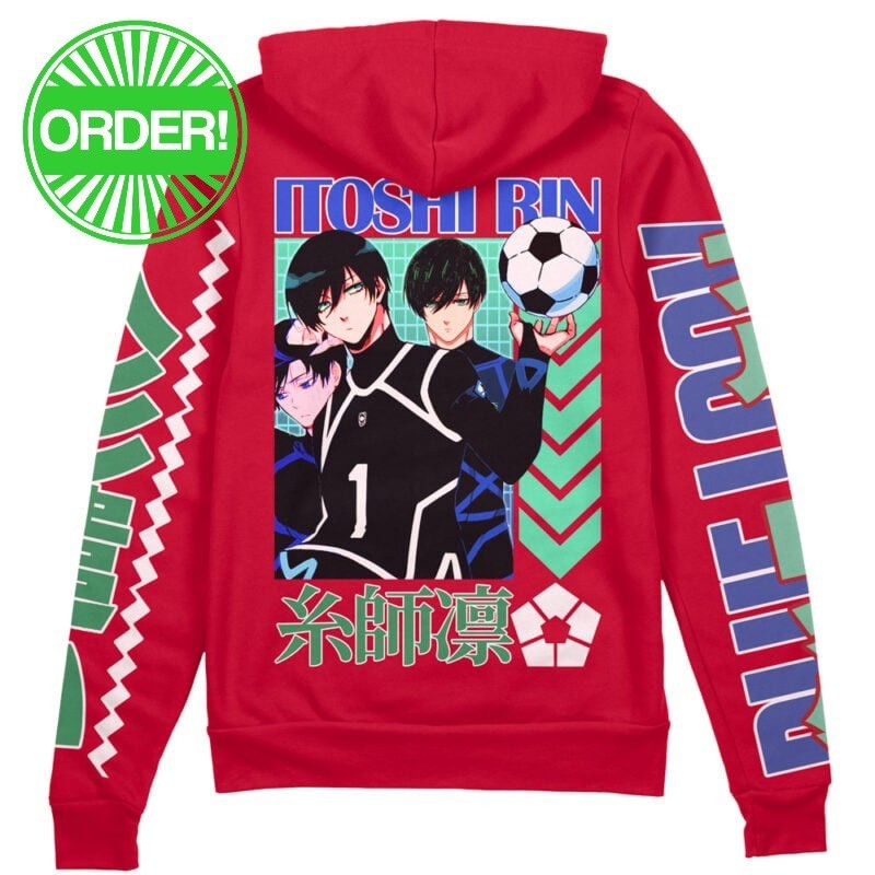Blue Lock Itoshi Rin Streetwear Zip Hoodie
