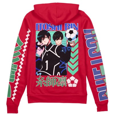 Blue Lock Itoshi Rin Streetwear Zip Hoodie
