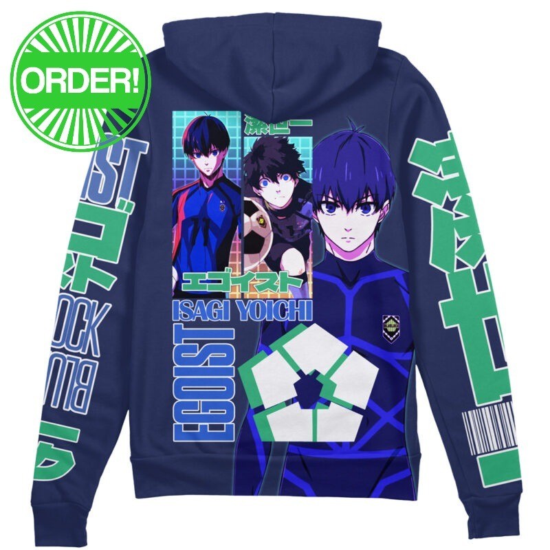 Blue Lock Isagi Yoichi Streetwear Zip Hoodie