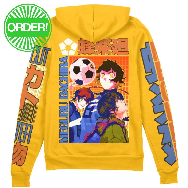 Blue Lock Meguru Bachira Streetwear Zip Hoodie