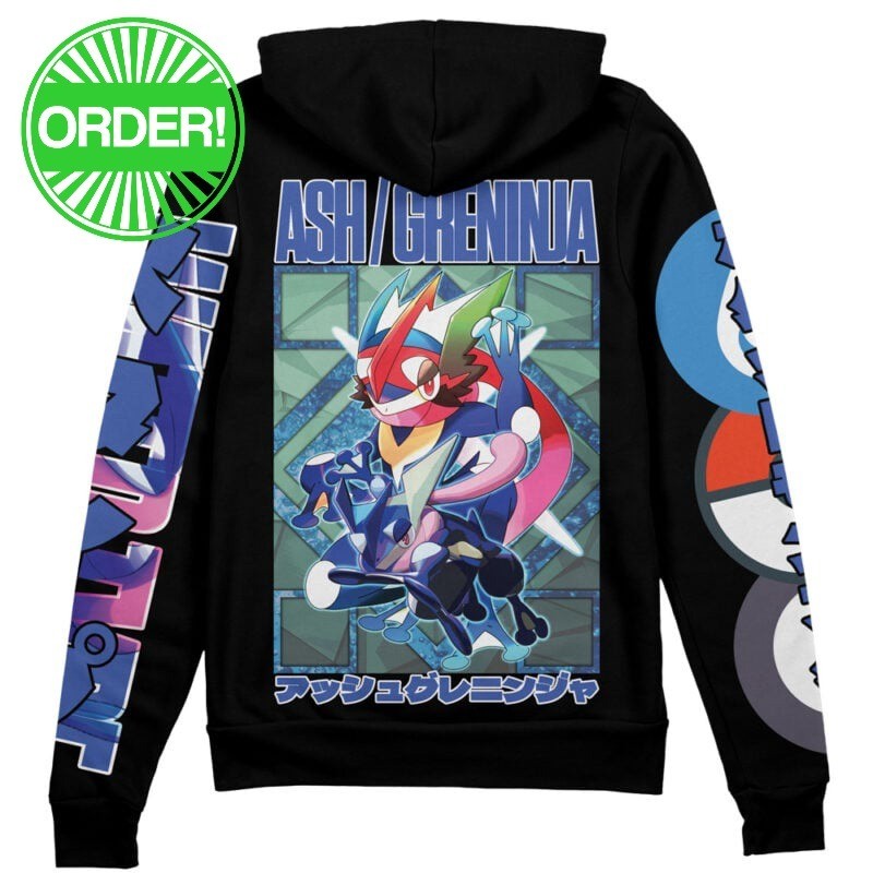 Pokemon Ash Greninja Streetwear Zip Hoodie