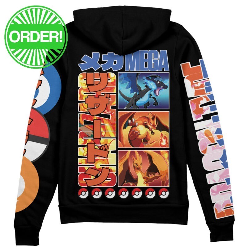 Pokemon Charizard Streetwear Zip Hoodie