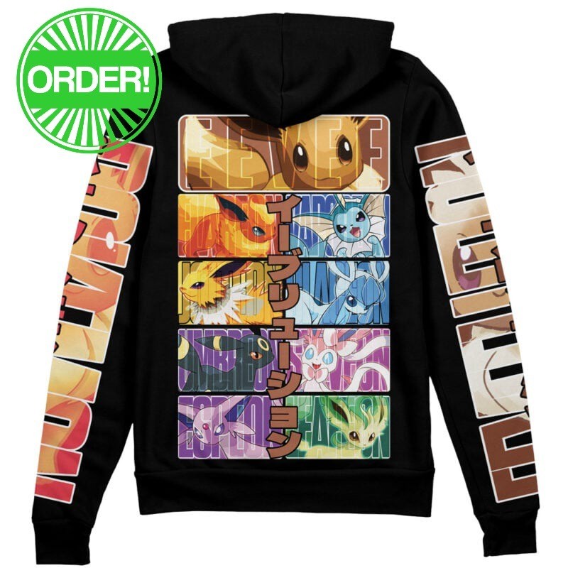 Pokemon Eeveelution Streetwear Zip Hoodie