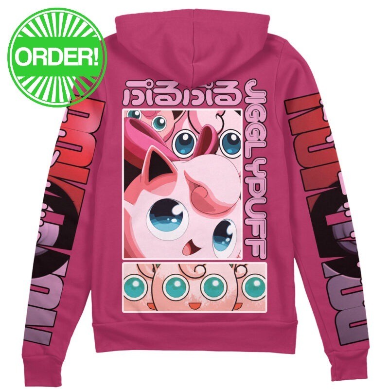 Pokemon Jigglypuff Streetwear Zip Hoodie