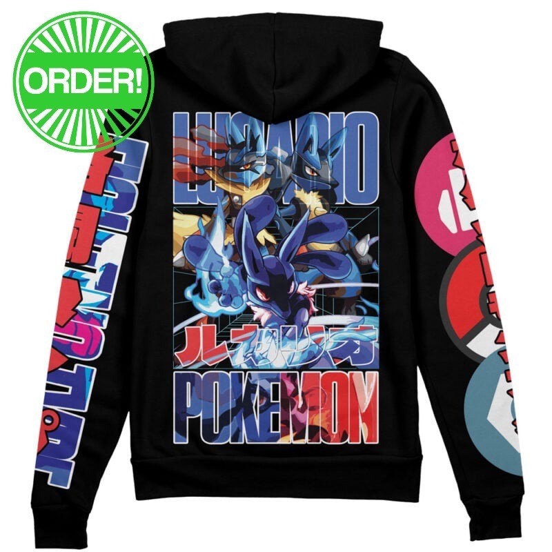 Pokemon Lucario Streetwear Zip Hoodie