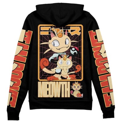 Pokemon Meowth Streetwear Zip Hoodie
