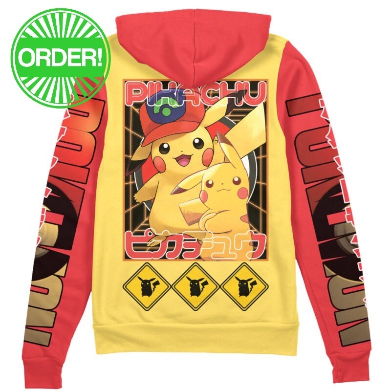 Pokemon Pikachu Streetwear Zip Hoodie