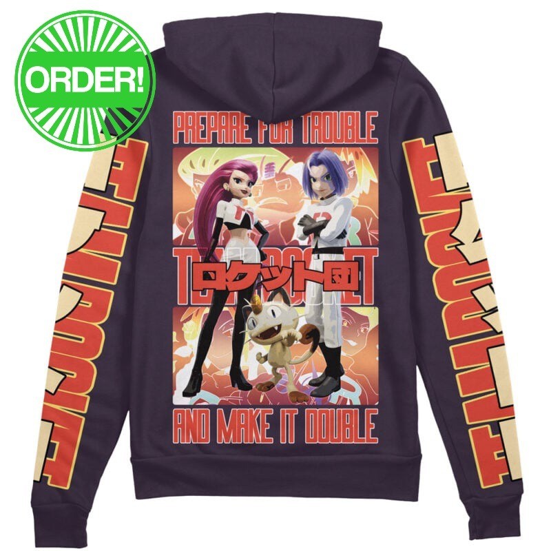 Pokemon Team Rocket Streetwear Zip Hoodie