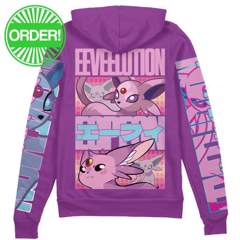 Pokemon Espeon Streetwear Zip Hoodie