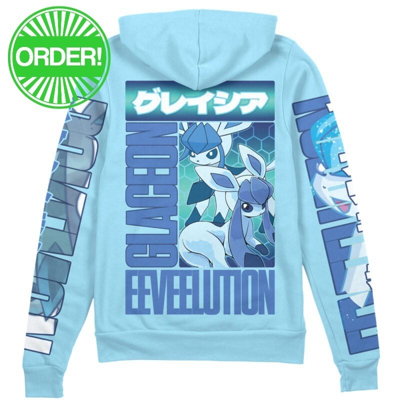 Pokemon Glaceon Streetwear Zip Hoodie