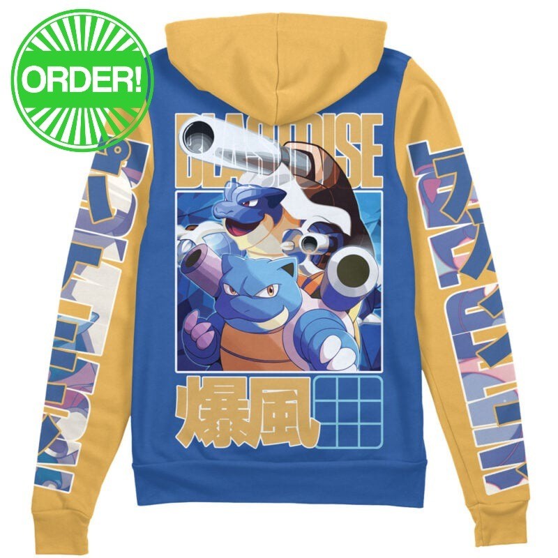 Pokemon Blastoise Streetwear Zip Hoodie