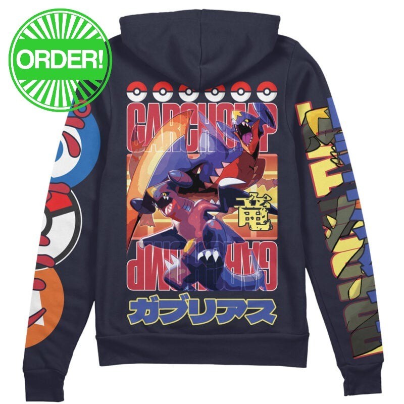 Pokemon Garchomp Streetwear Zip Hoodie