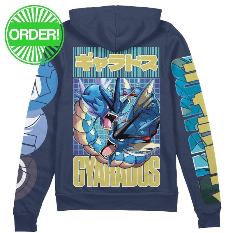 Pokemon Gyarados Streetwear Zip Hoodie