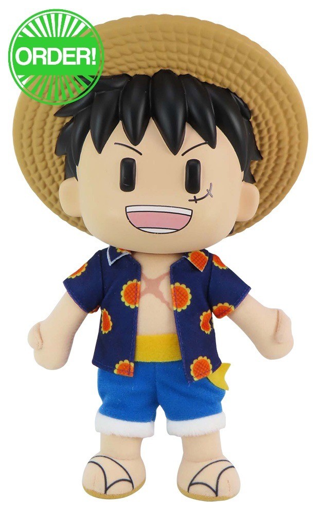 One Piece - Monkey D. Luffy Dressrosa FigureKey Plush 8''H